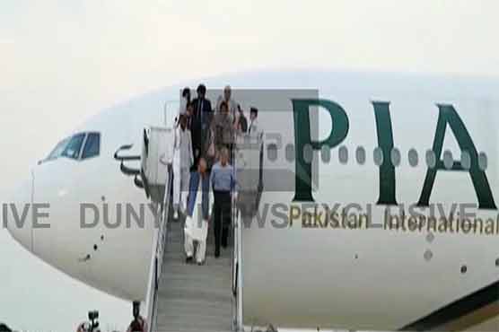 PM Nawaz arrives back from UK