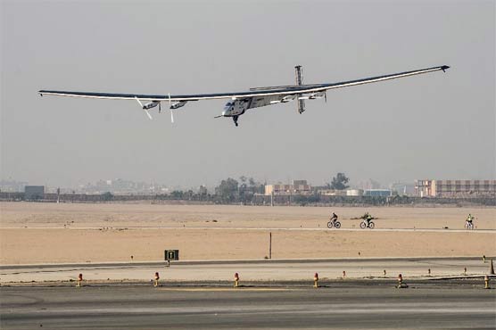World touring solar plane's final leg to UAE delayed