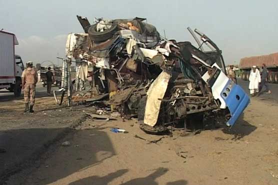 Three dead, 18 injured in bus-trailer collision near Uch Sharif