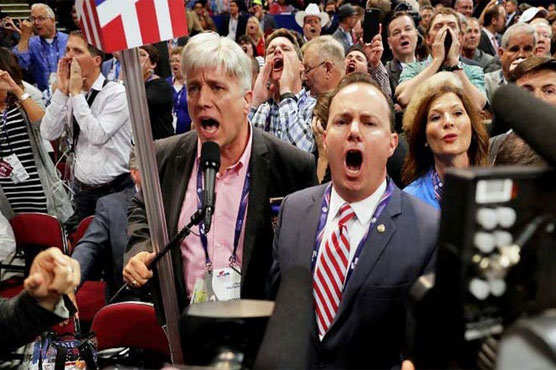 Uproar at Republican convention as anti-Trump delegates revolt