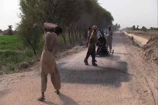 Sehwan: Construction of road leading to Murad Ali Shah's residence underway