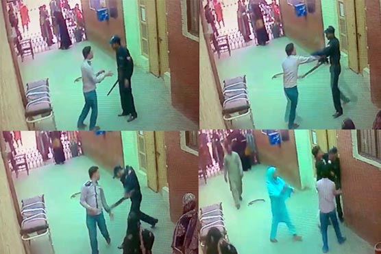 Two men beat Civil Hospital security guards