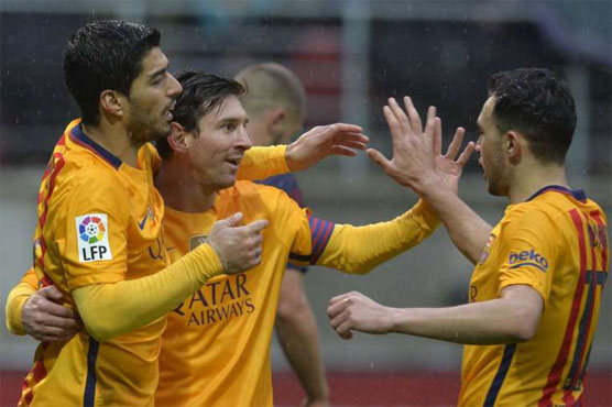 Football: Messi double keeps Barca record rolling