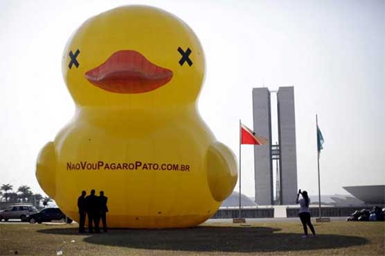 Brazil's restive rich draft a duck to protest president