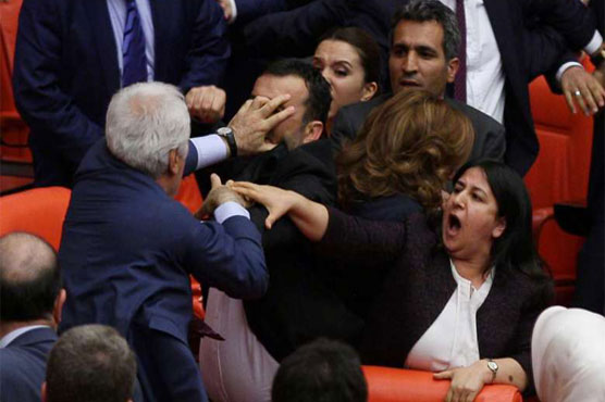 New mass brawl erupts in Turkey parliament over constitution change