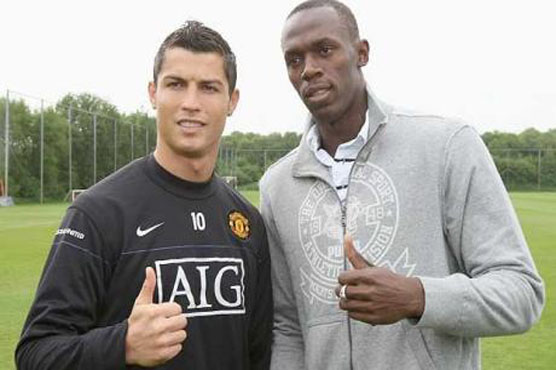 Usain Bolt says he would like to be both Messi and Ronaldo