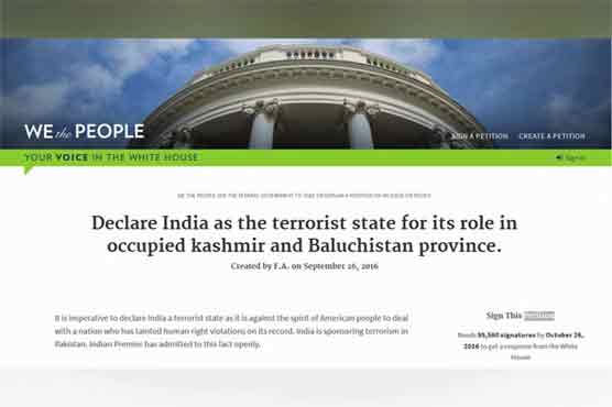 Declare India a terrorist state: Petition filed on White House website