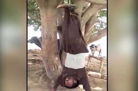 Gujarat: Locals hang man upside down from tree on suspicion of theft