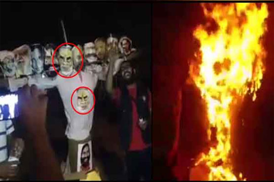 Jawaharlal Nehru University students burn effigy of Modi