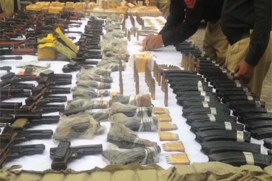 Two arrested, huge cache of weapons recovered in Chiniot