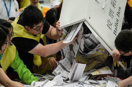 Record voter turnout in key Hong Kong election