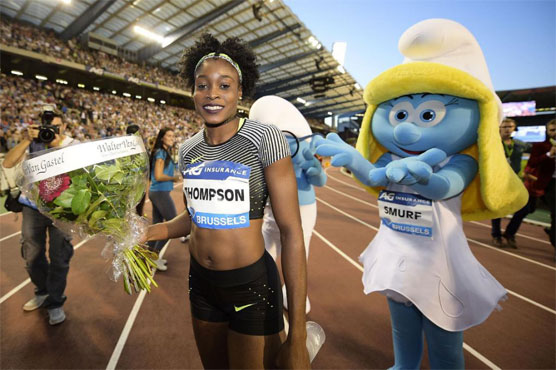 Athletics: Smiling Thompson celebrates perfect dozen