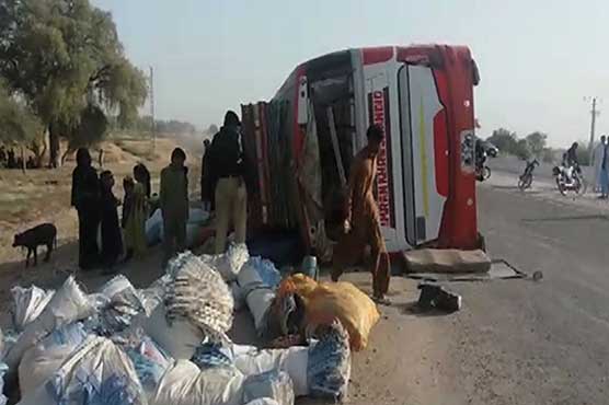 Four killed in Indus Highway accident as passenger bus turns turtle