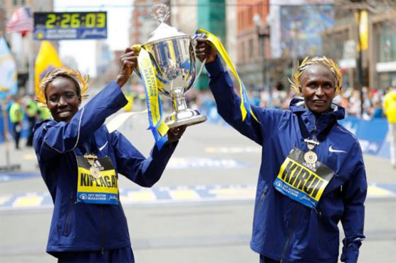 Athletics: Kenyans sweep titles at Boston Marathon