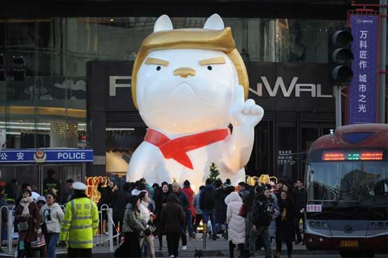 China mall erects giant Trump dog statue