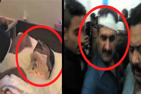Riddle: Bandage on Shaukat Basra's head yesterday now on neck