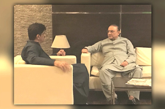 Zardari arrives in Karachi, likely to visit Sehwan in 24hrs