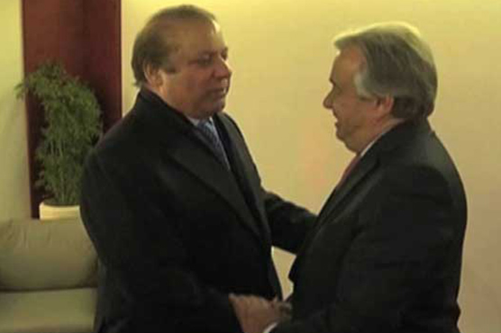 PM Nawaz raises Kashmir dispute with UN Secretary-General in Davos