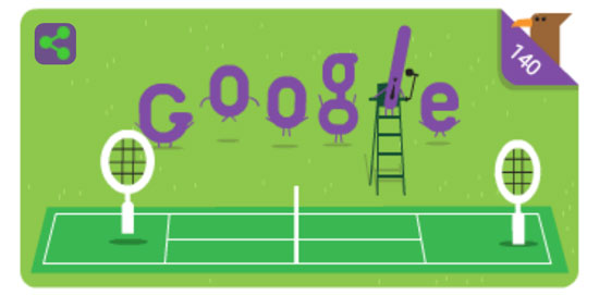 Google honours Wimbledon with eye catching doodle