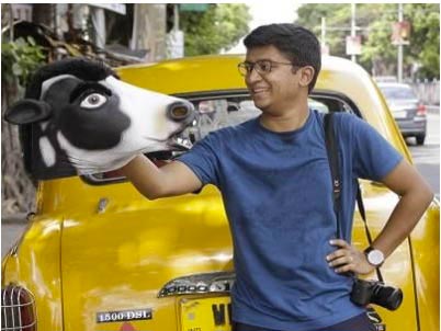 Indian artist uses 'cow masks' in fight against female violence