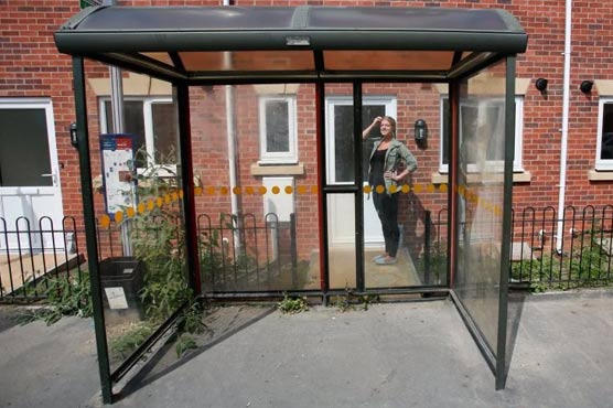 Derbyshire house entrance remains blocked by bus stop
