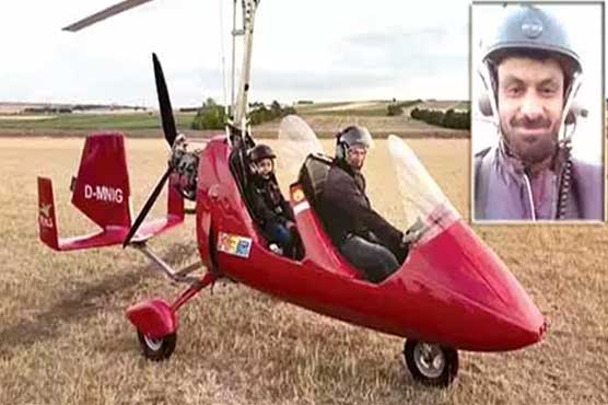 Mohammad Hafeez enjoys a ride on learner plane