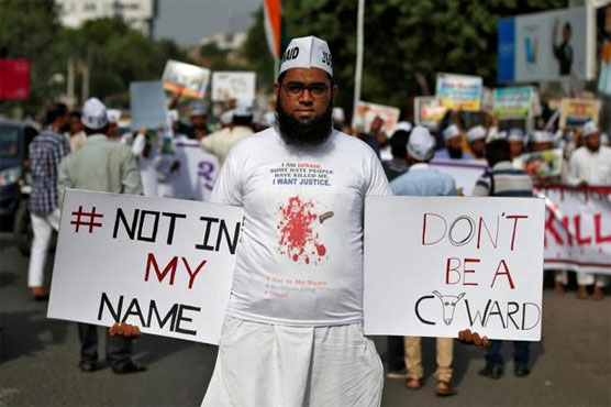 Indian Muslims protest against brutalities in name of Gau Raksha