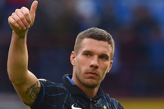 Podolski hits brace on J-league debut