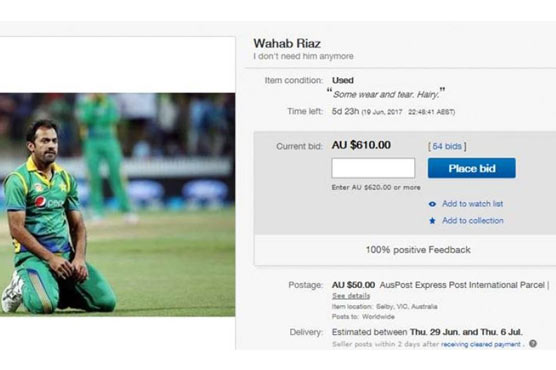 Angry fan puts Wahab Riaz up for bids on eBay
