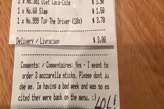Customer in Canada asks restaurant not to judge him for his order