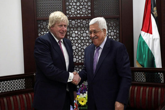 Britain's Johnson backs two-state solution on Mideast trip