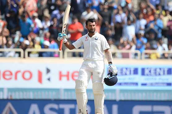 Pujara ton steers India to 303-4 at tea