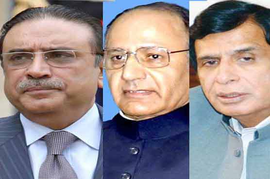 Ch Shujaat, Pervaiz Elahi call on Zardari