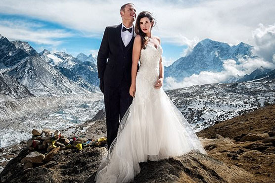 Love is on mountains! California couple ties knot on Mount Everest