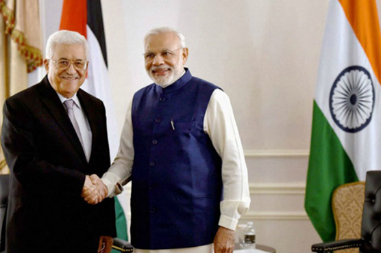 Palestinian President in India ahead of Modi's Israel visit
