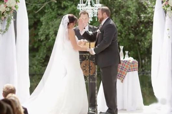 Groom accidentally hits bride in face during wedding ceremony