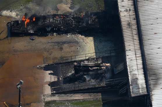 Fears over Texas chemical plant fire as Houston flood eases