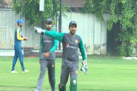 Practice match between Sarfraz, Imad XI underway