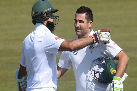 Elgar bats through first day as South Africa dominate