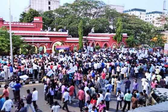 Protesters descend on Chennai stadium ahead of IPL match