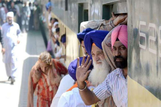 Indian Sikh yatrees arrive to celebrate Baisakhi festival