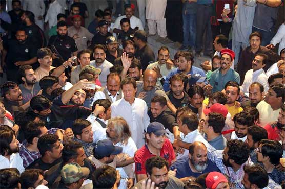 Imran Khan addresses public gathering in Lahore