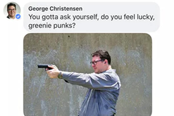 Australia politician Christensen slammed for Facebook gun photo