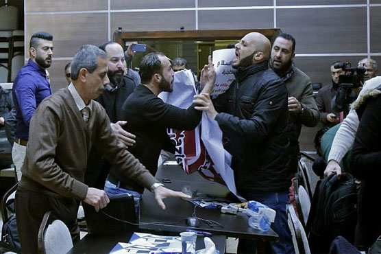 US delegation flees Bethlehem event as Palestinians protest