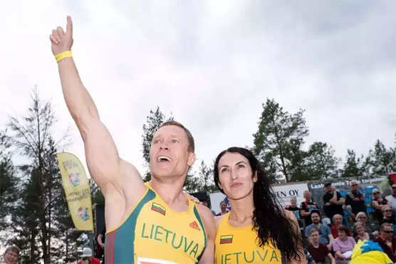 Lithuanian couple win world wife-carrying championship title in Finland