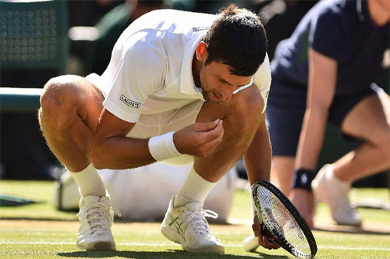 Fast food: Djokovic eats grass to celebrate fourth Wimbledon