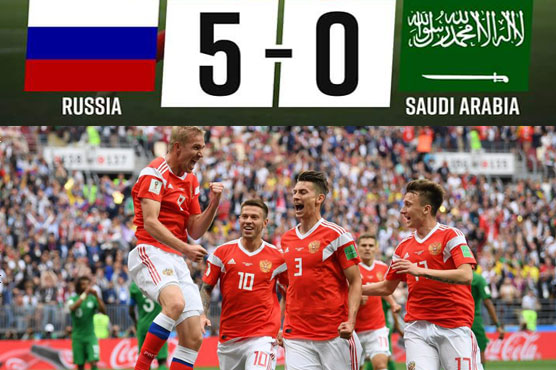 Russia thump Saudi Arabia to launch World Cup in style