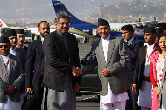 PM Abbasi receives guard of honour at Nepal's Army Pavilion