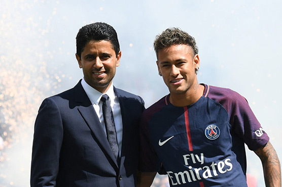 Paris Saint-Germain president visits injured Neymar in Brazil