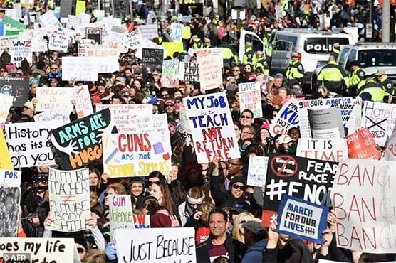 Crowds gather for largest US gun control protest in a generation